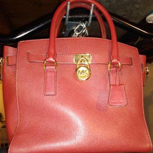 Michael Kors Hamilton Large Leather Satchel Purse